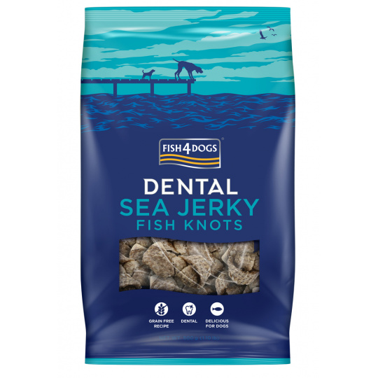 FISH4DOGS Pamlsky pro psy DENTAL SEA mořská ryba - uzlíky 500 g