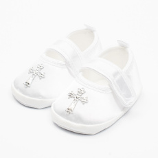 Kojenecké saténové capáčky ke křtu New Baby 12-18 m Kojenecké saténové capáčky ke křtu New Baby 12-18 m