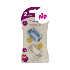 NIP CHERRY šidítko kaučuk, velikost 2 (6m+),2ks,blue/brown