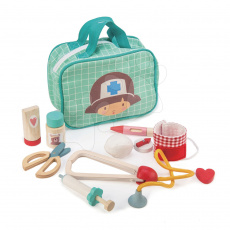 Tender Leaf Toys Lékařská taška Medical Bag  9dílná souprava s dřevěnými lékařskými nástroji