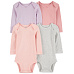 CARTER'S Body dlouhý rukáv Purple/Grey/Pink holka 4ks NB/vel. 56