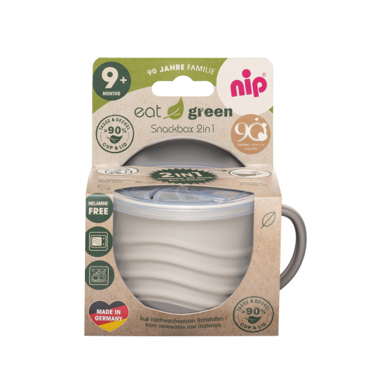 NIP GREEN line snackbox 2v1, 1ks, grey/brown