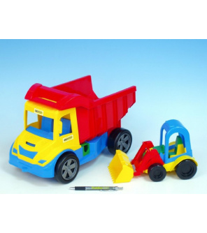 Auto multitruck s nakladačem plast 38cm asst 2 barvy v síťce 12m+ Wader Auto multitruck s nakladačem plast 38cm asst 2 barvy v síťce 12m+ Wader