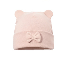 PUPILL Čepice Ala s oušky a mašlí růžová dívka 46-48 cm PUPILL Čepice Ala s oušky a mašlí růžová dívka 46-48 cm