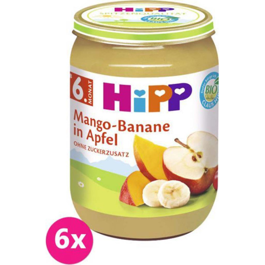 6x HiPP BIO Jablko s mangem a banány 190 g