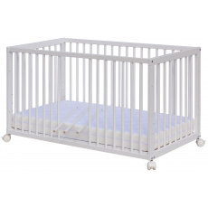 Scarlett Dětská postýlka Scarlett Kombi s vyndavacími příčkami buk - bílá 120 x 60 cm Scarlett Dětská postýlka Scarlett Kombi s vyndavacími příčkami buk - bílá 120 x 60 cm