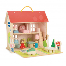  Tender Leaf Toys  Dřevěný domeček pro panenku Dolls house  s 2 postavičkami, nábytkem a 18 doplňků