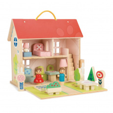 Tender Leaf Toys Dřevěný domeček pro panenku Dolls house s 2 postavičkami, nábytkem a 18 doplňků Tender Leaf Toys Dřevěný domeček pro panenku Dolls house s 2 postavičkami, nábytkem a 18 doplňků