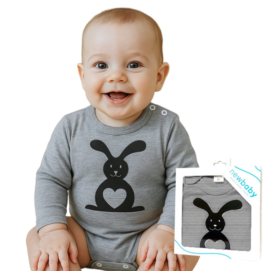 Kojenecké body s dlouhým rukávem New Baby Zvířátko Zajíček - dárkové balení Kojenecké body s dlouhým rukávem New Baby Zvířátko Zajíček - dárkové balení