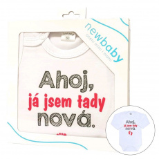 Body s potiskem New Baby Ahoj, já jsem tady nová - dárkové balení Body s potiskem New Baby Ahoj, já jsem tady nová - dárkové balení