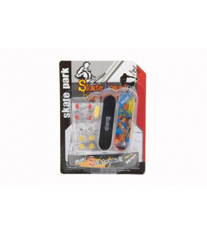 Skateboard prstový šroubovací plast 9cm s doplňky mix barev na kartě 12,5x17x3cm Skateboard prstový šroubovací plast 9cm s doplňky mix barev na kartě 12,5x17x3cm