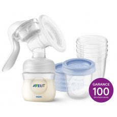 Philips AVENT Odsávačka mateřského mléka manuální + VIA 180 ml 5 ks Philips AVENT Odsávačka mateřského mléka manuální + VIA 180 ml 5 ks
