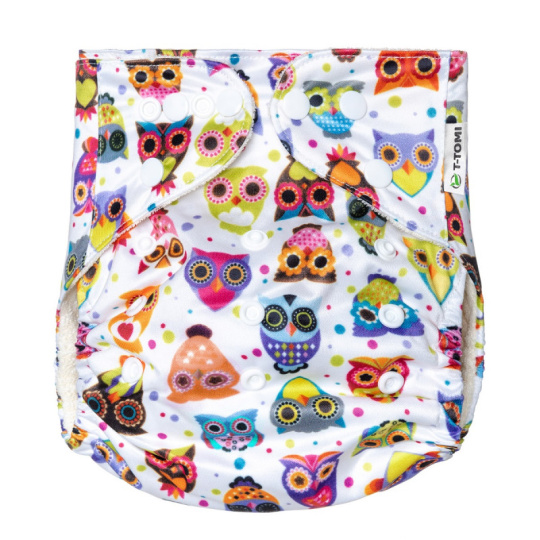 T-TOMI Plena kapsová, typ AIO - patentky, 4-15kg, Owl friends