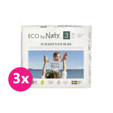 3x ECO BY NATY Pleny jednorázové 3 (4-9 kg) 30 ks 3x ECO BY NATY Pleny jednorázové 3 (4-9 kg) 30 ks