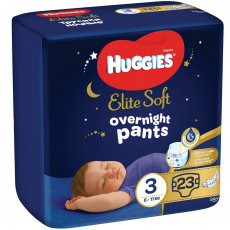 HUGGIES Elite Soft Pants OVN Kalhotky plenkové jednorázové 3 (6-11 kg) 23 ks HUGGIES Elite Soft Pants OVN Kalhotky plenkové jednorázové 3 (6-11 kg) 23 ks