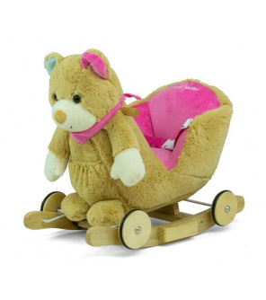 Houpací hračka s melodií a kolečky Milly Mally Polly Medvídek šedo-růžový Houpací hračka s melodií a kolečky Milly Mally Polly Medvídek šedo-růžový