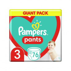 PAMPERS Pants 3 (6-11 kg) 76 ks Midi - plenkové kalhotky PAMPERS Pants 3 (6-11 kg) 76 ks Midi - plenkové kalhotky