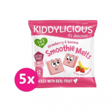 5x KIDDYLICIOUS Ovocné polštářky z jahod a banánu 5x KIDDYLICIOUS Ovocné polštářky z jahod a banánu