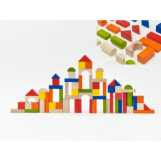 Kostky stavebnice dřevo 100ks + vkládačka v papírovém kbelíku 22x27x22cm 12m+ Kostky stavebnice dřevo 100ks + vkládačka v papírovém kbelíku 22x27x22cm 12m+