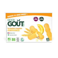 GOOD GOUT BIO Piškoty s esenciálním citronovým olejem (120 g), 8m+ GOOD GOUT BIO Piškoty s esenciálním citronovým olejem (120 g), 8m+