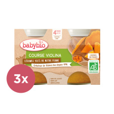 3x BABYBIO Dýně Violina z naší vlastní ekofarmy 2x 130 g