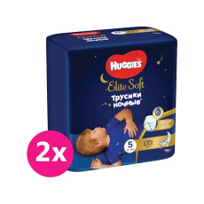 2x HUGGIES Elite Soft Pants OVN Kalhotky plenkové jednorázové 5 (12-17 kg) 17 ks 2x HUGGIES Elite Soft Pants OVN Kalhotky plenkové jednorázové 5 (12-17 kg) 17 ks