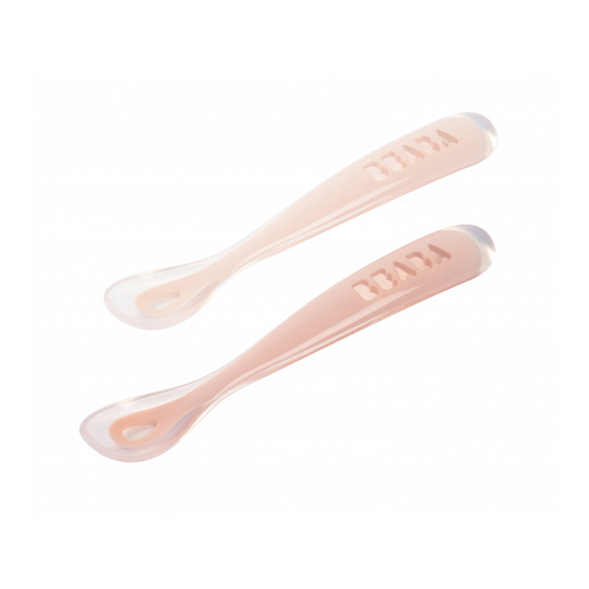 První lžičky silikonové 2 ks s pouzdrem Cotton Candy