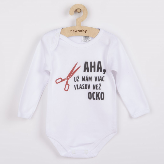 Body s potiskem New Baby Viac vlasov než ocko