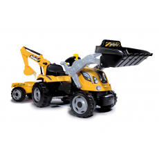 Smoby Traktor s bagrem a nakladačem Builder Max s vlekem na šlapání Smoby Traktor s bagrem a nakladačem Builder Max s vlekem na šlapání