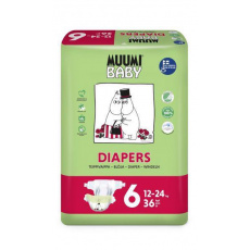 MUUMI Baby Junior 36 ks (12-24 kg) – jednorázové pleny MUUMI Baby Junior 36 ks (12-24 kg) – jednorázové pleny