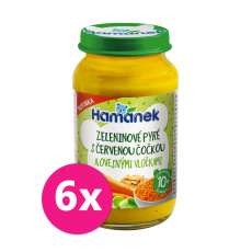 6x HAMÁNEK Zeleninové pyré s červenou čočkou a ovesnými vločkami 230 g 6x HAMÁNEK Zeleninové pyré s červenou čočkou a ovesnými vločkami 230 g