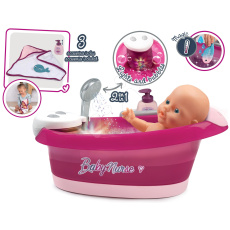 Smoby SM220362 Vanička s tekoucí vodou elektronická Violette Baby Nurse  s jacuzzi koupelí a Led osvětlením pro 42 cm panenku