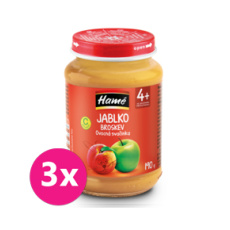 3x HAMÉ Příkrm ovocný Broskev 190 g 4+ 3x HAMÉ Příkrm ovocný Broskev 190 g 4+