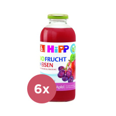6x HiPP BIO Jablko a červené hrozny + železo od 6. měsíce, 500 ml 6x HiPP BIO Jablko a červené hrozny + železo od 6. měsíce, 500 ml