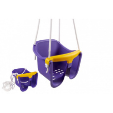 Houpačka Baby fialová plast 33x30x28cm nosnost 25kg v síťce 12m+ Houpačka Baby fialová plast 33x30x28cm nosnost 25kg v síťce 12m+