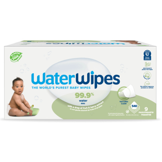 9x WATERWIPES Ubrousky vlhčené bez obsahu plastů Soapberry 60 ks (540 ks)