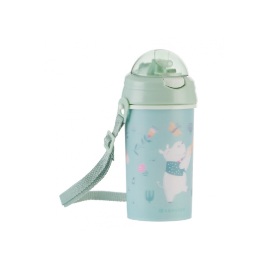 Hrnek se silikonovým brčkem a popruhem 450ml Music Fest Mint