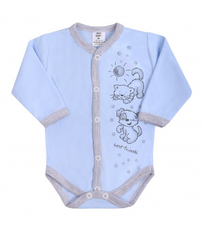 Kojenecké body celorozepínací New Baby Kamarádi modré Kojenecké body celorozepínací New Baby Kamarádi modré