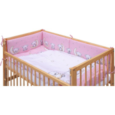 Dětská postýlka se stahovací bočnicí - přírodní ECO - 120x60 cm s kompletní výbavou Toro Barva soupravy: Toro růžová Dětská postýlka se stahovací bočnicí - přírodní ECO - 120x60 cm s kompletní výbavou Toro Barva soupravy: Toro růžová