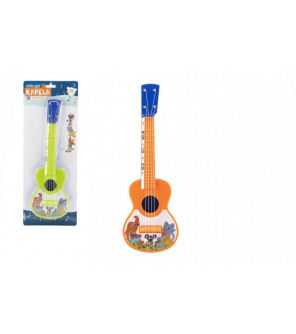 Ukulele/kytara plast 40cm s trsátkem Zvířátka a jejich kapela 2 barvy na kartě Ukulele/kytara plast 40cm s trsátkem Zvířátka a jejich kapela 2 barvy na kartě