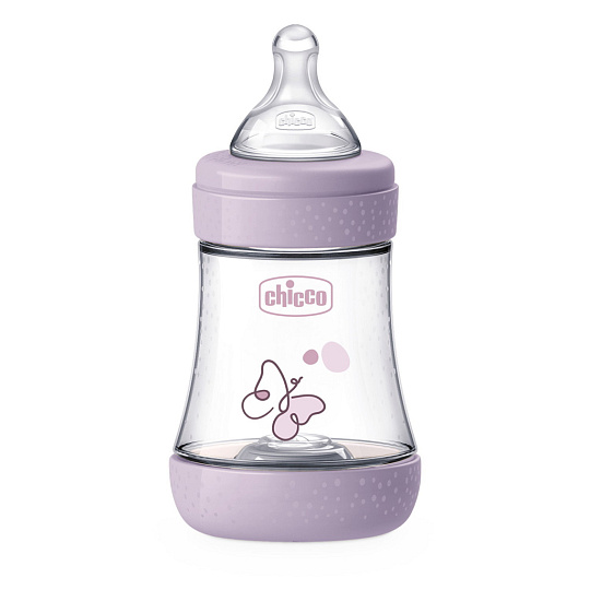 CHICCO Láhev kojenecká antikoliková Perfect5 150 ml dívka pomalý průtok 0m+ CHICCO Láhev kojenecká antikoliková Perfect5 150 ml dívka pomalý průtok 0m+