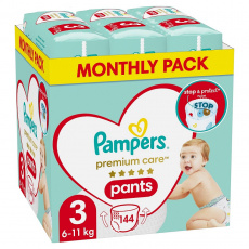 PAMPERS Premium Care Kalhotky plenkové vel. 3 (6-11 kg) 144 ks PAMPERS Premium Care Kalhotky plenkové vel. 3 (6-11 kg) 144 ks