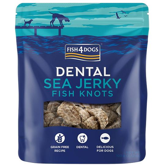 FISH4DOGS Pamlsky pro psy DENTAL SEA mořská ryba - uzlíky 100 g FISH4DOGS Pamlsky pro psy DENTAL SEA mořská ryba - uzlíky 100 g