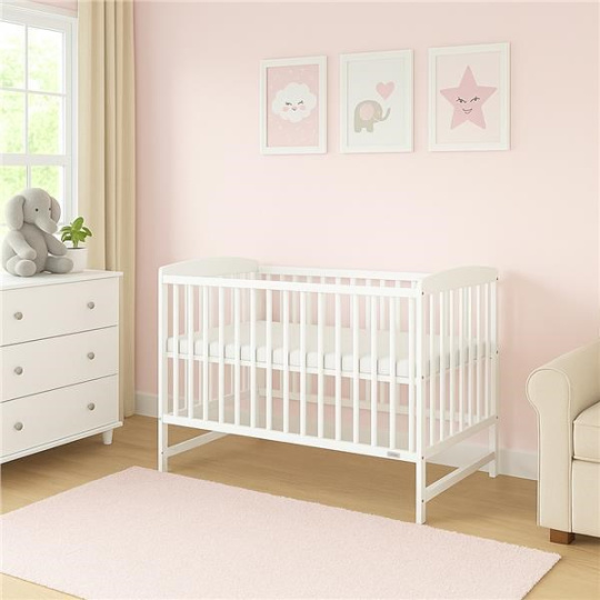 Dětská postýlka New Baby LILLY bílá Dětská postýlka New Baby LILLY bílá