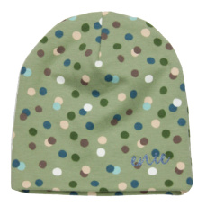 ENIE BABY Čepice dětská Dots olive 0-1m