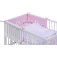Dětská postýlka s vyndavacími příčkami - bílá - 120x60 cm s kompletní výbavou Toro Barva soupravy: Toro růžová