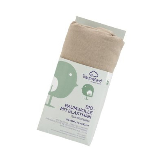 TRÄUMELAND prostěradlo Bio-Bavlna s elastanem UNI Taupe TRÄUMELAND prostěradlo Bio-Bavlna s elastanem UNI Taupe