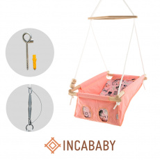 INCABABY Houpačka dětská Babyswing 0m + Cats & Cats FW + pružina + hák do houpačky INCABABY Houpačka dětská Babyswing 0m + Cats & Cats FW + pružina + hák do houpačky