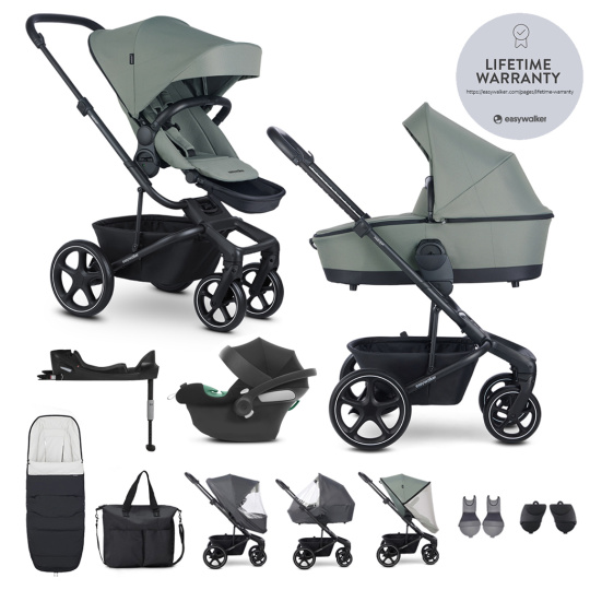 EASYWALKER SET Kočárek 4v1 Harvey⁵ Agave Green XXL RWS + CYBEX Aton B2 i-Size + základna