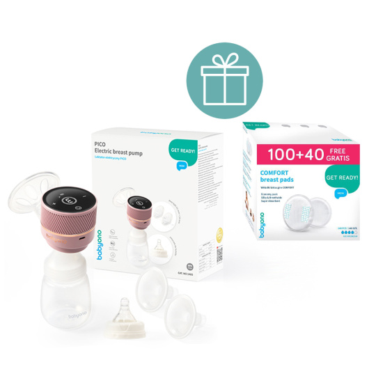 BABYONO Odsávačka mateřského mléka elektrická PICO + vložky do podprsenky 100 + 40 ZDARMA